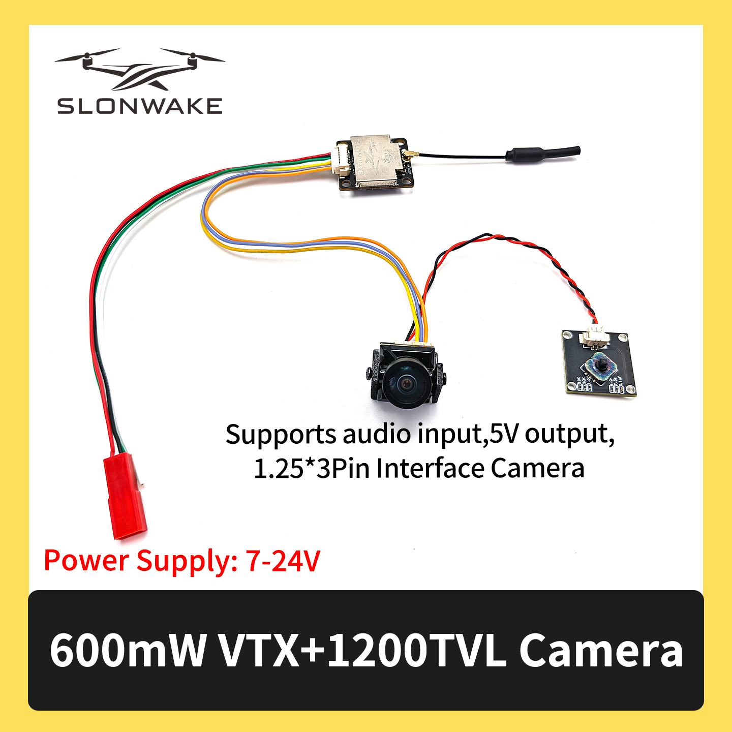 SLONWAKE 5.8G 600mW 7-24V FPV  - Drone Rc Camera reseña y precio