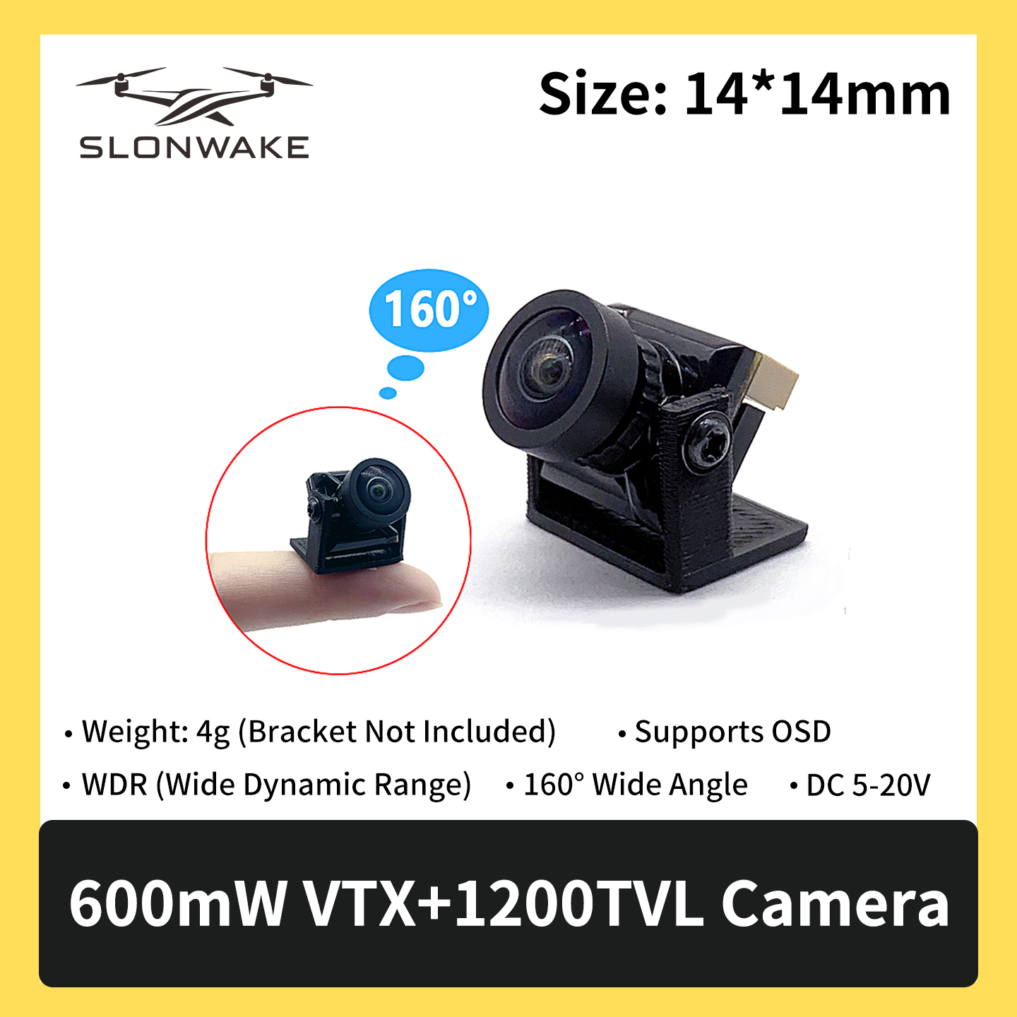 SLONWAKE 5.8G 600mW 7-24V FPV  - Drone Rc Camera reseña y precio