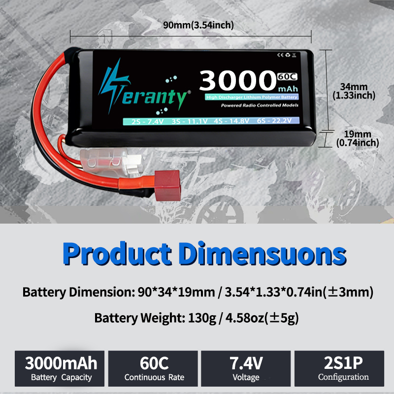 TERANTY 2S 3000mAh Lipo Batter - Drone Lipo Battery reseña y precio