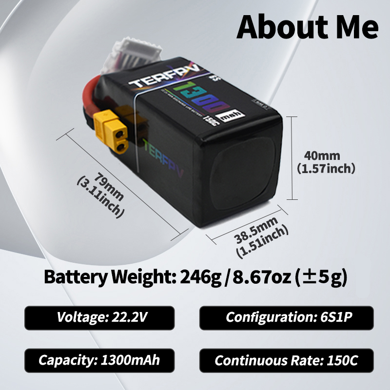 TERFPV Lipo Battery 6S 22.2V 1 - Drone Lipo Battery reseña y precio