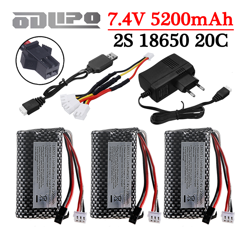 18650 7.4V 5200mAh Li-ion batt - Drone Rc Boat reseña y precio