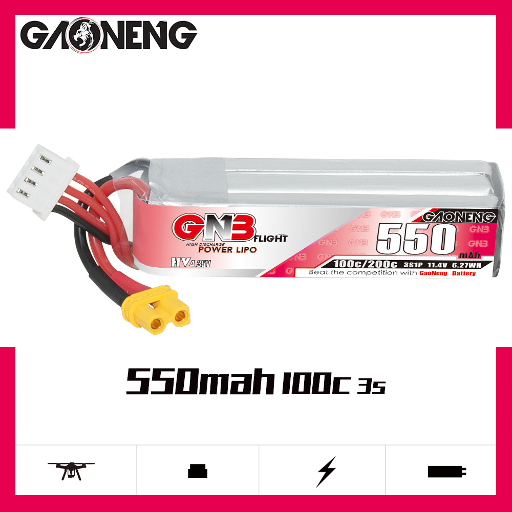 GNB HV 11.4V 550mAh 100C/200C  - Drone Lipo Battery reseña y precio