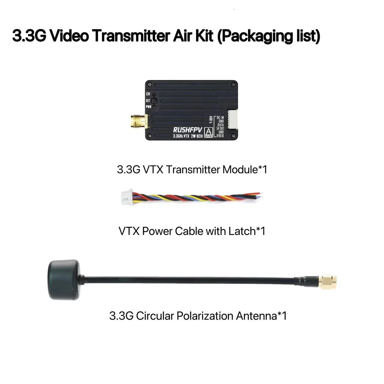 RUSHFPV 3.3G 2W VTX Transmitte - Drone Rc Receiver And Transmitter reseña y precio