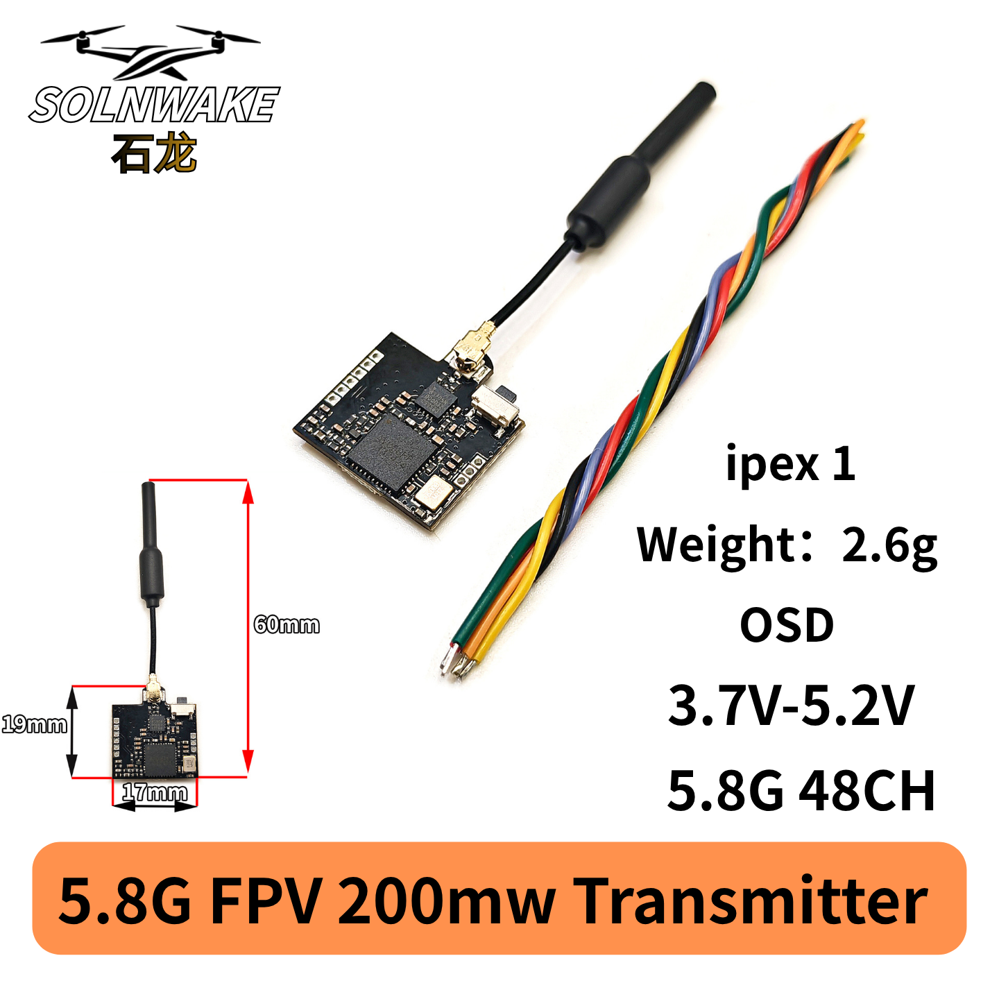 SLONWAKE Nano 5.8G 48CH 200mW  - Drone Rc Receiver And Transmitter reseña y precio