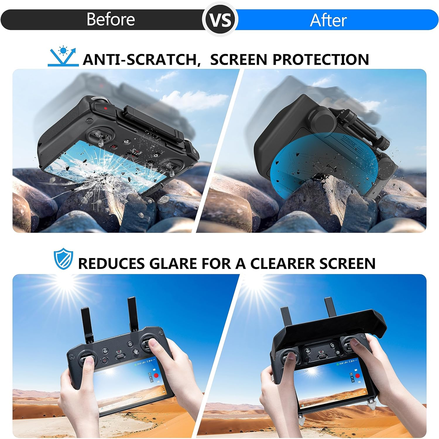 2-in-1 Sun Hood & Joystick Cov - Drone Dji Rc Pro 2 reseña y precio