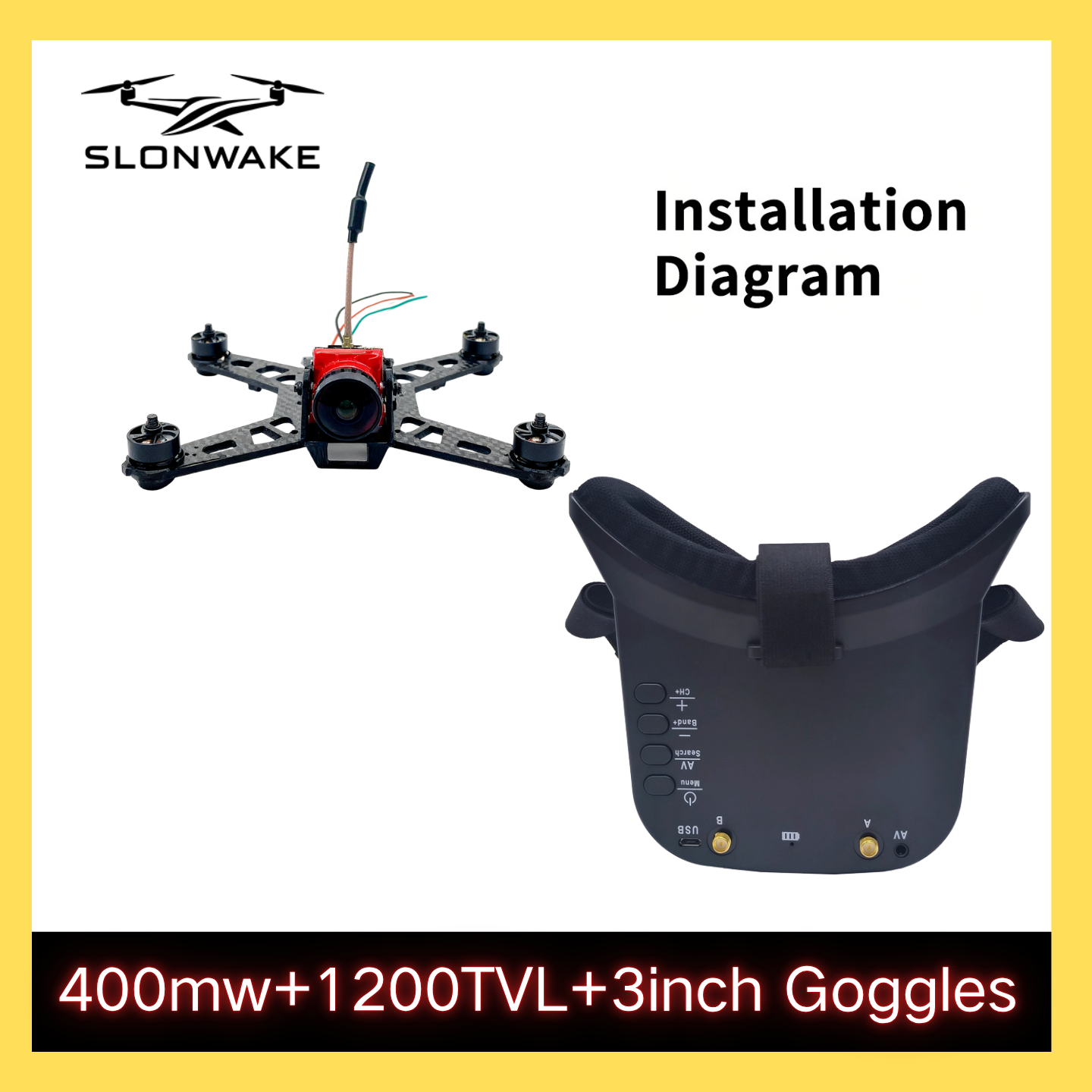 SLONWAKE 5.8G 48CH FPV 400mw V - Drone Rc Camera reseña y precio