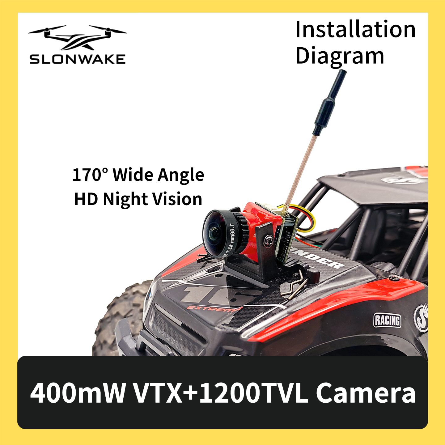 SLONWAKE 5.8G 48CH FPV 400mw V - Drone Rc Camera reseña y precio